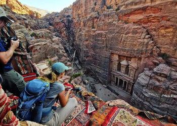 Blick auf das Schatzhaus in Petra 