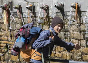 108 Bullenköpfe im Heiligtum Muktinath 