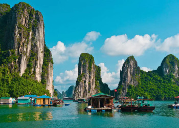 Schwimmendes Dorf in der Halong
