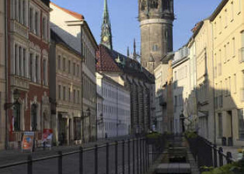 Blick auf Schlosskirche in Wittenberg 