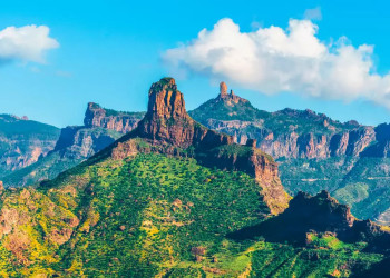Blick auf Roque Bentayga und Roque Nublo 