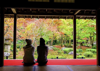 Ein Tempelgarten in Japan