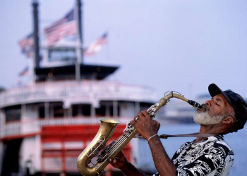 Ein Saxophonspieler in den Südstaaten der USA
