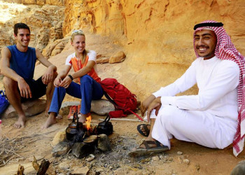 Kaffeepause bei einem Beduinen.