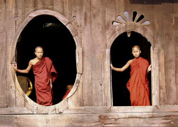 In Myanmar allgegenwärtig: buddhistische Mönche