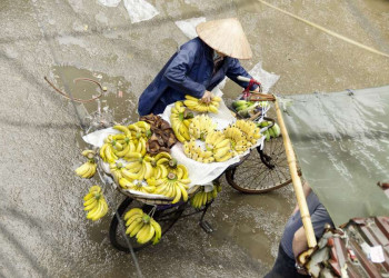 Obstverkäuferin in der Altstadt von Hanoi