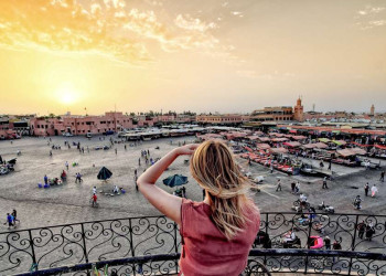 Blick auf die Medina von Marrakesch