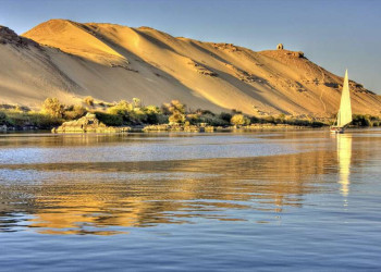 Landschaft am Nil bei Assuan