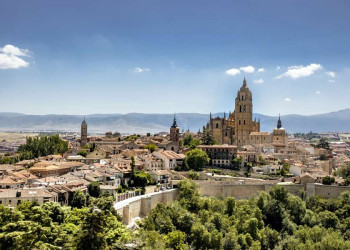 Blick auf Segovia in Kastilien