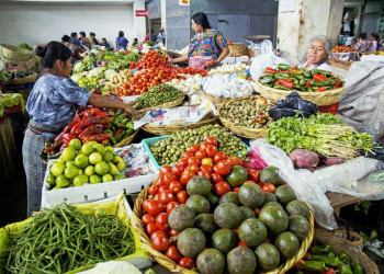 Marktstand mit Obst und Gemüse in Guatemala