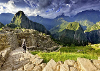Die Ruinen der Inkastadt Machu Picchu