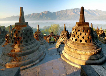 Die Tempelanlage Borobudur auf Java