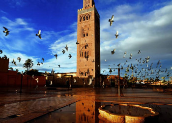 Das Minarett der Koutoubia-Moschee in Marrakesch