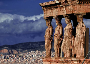 Hoch oben auf der Akropolis in Athen