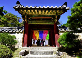 Farbenfroher Bulguksa-Tempel bei Gjeongju