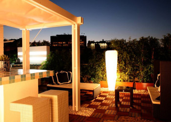 Die Dachterrasse unseres Hotels Lisboa Plaza