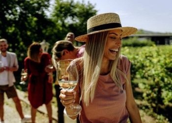 Weinprobe im Weinberg