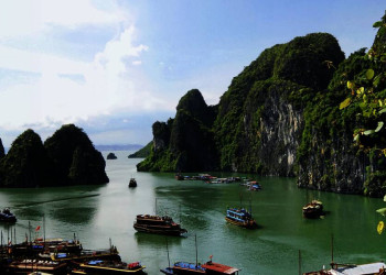 Boote in der Halongbucht