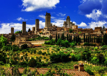 Weithin sichtbar: die Geschlechtertürme von San Gimignano