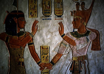 Wandgemälde in einem Tempel