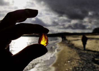 Bernsteinfund am Strand
