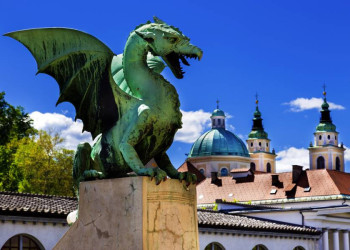 Die Drachenbrücke in Ljubljana, Slowenien