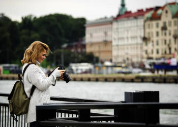 Ankunft in Helsinki, Finnland.
