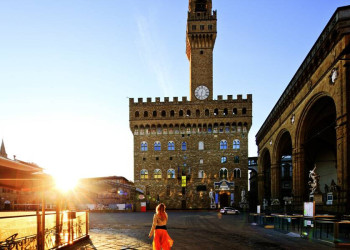 Der Palazzo Vecchio bei Sonnenaufgang