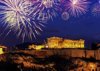Feuerwerk über der Akropolis