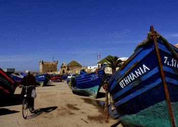 Boote im Hafen von Essaouira