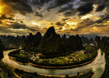Landschaft am Li-Fluss in der Nähe von Guilin