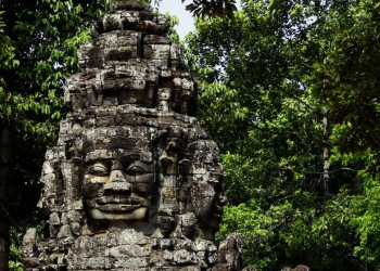 Lächelnde Gesichter im Bayon-Tempel in Angkor Wat