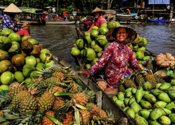 Markttag im Mekongdelta