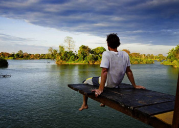Bootsfahrt auf dem Mekong in Südlaos