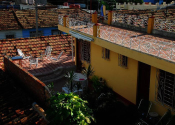 Terrasse einer Casa Particular, einer kubanischen Privatpension