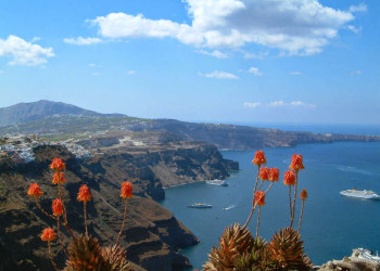 Santorini Caldera Blick