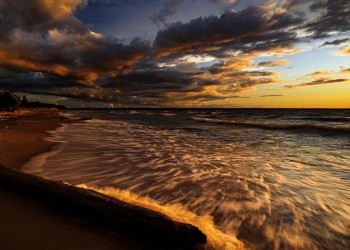 Strand bei Sonnenuntergang
