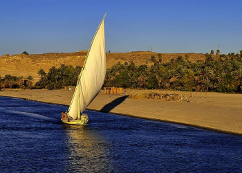 Eine Feluke auf dem Nil