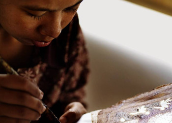 Traditionelle Batikmalerei in Malaysia