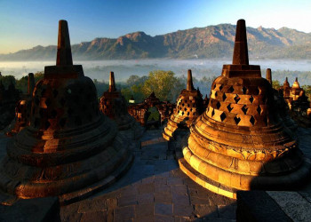 Die Tempelanlage Borobudur auf Java