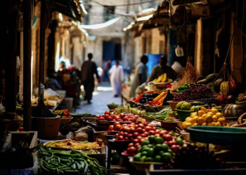 Verlockende Waren auf dem Straßenmarkt