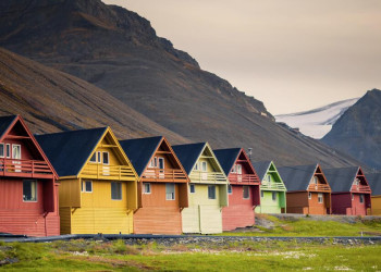 Die bunten Häuser in Longyearbyen