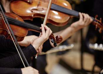 Musiker, die Geige spielen