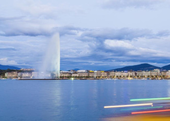 Ansicht von Genf mit der Fontäne