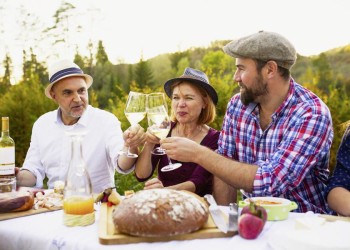 Picknick mit Wein
