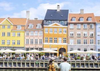 Bunte Häuser am Nyhavn in Kopenhagen