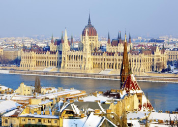 Blick auf das winterliche Budapest